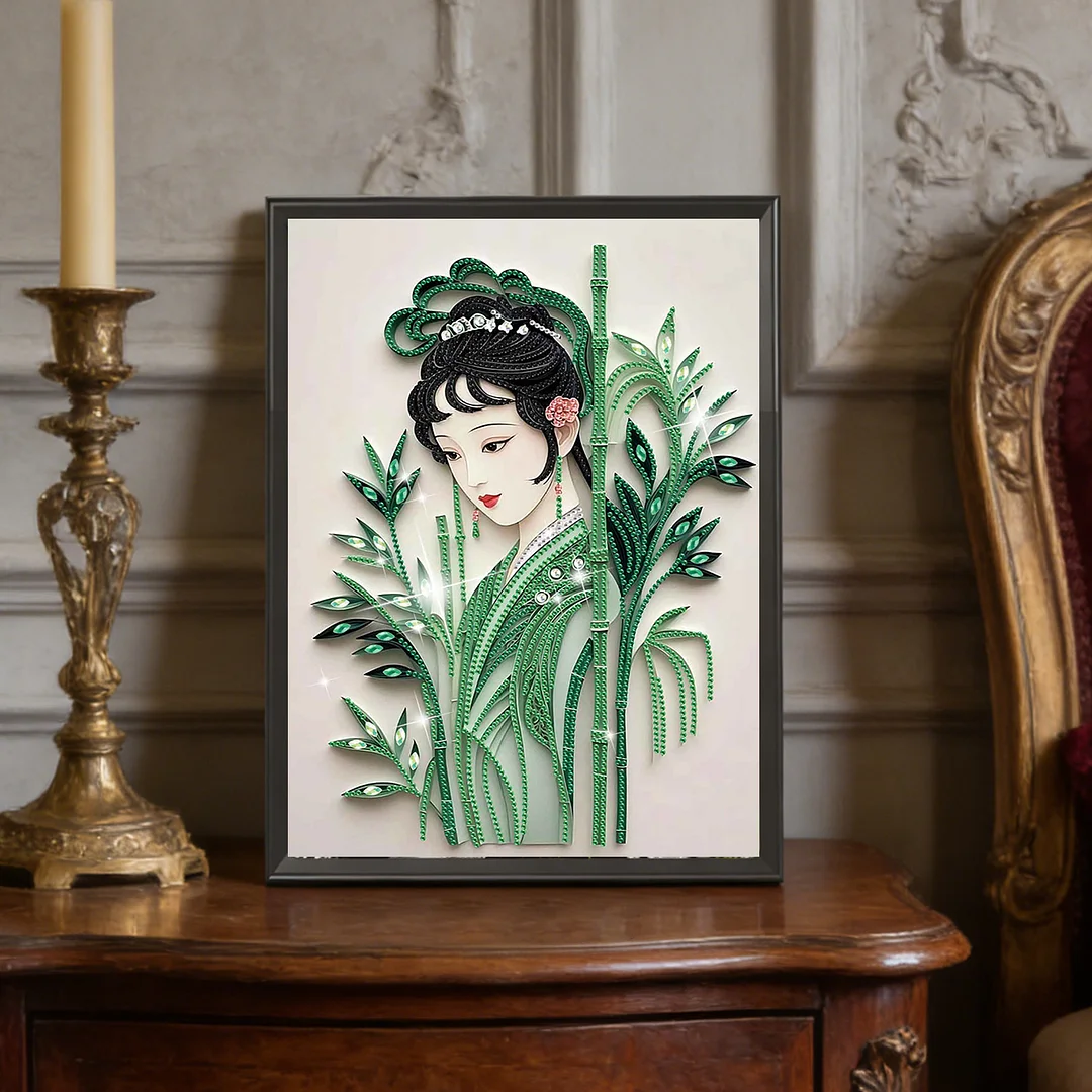 Diamond Painting - Partial Special Shaped Drill - Bamboo Beauty(Canvas|30x40cm)