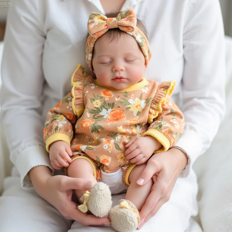 Babeside Sleeping Reborn Baby Liya 20" Little Infant Girl Building Lovely Memories with Heartbeat Coos and Breath