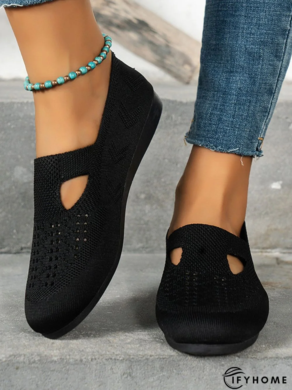 Solid Color Flyknit Flats | IFYHOME