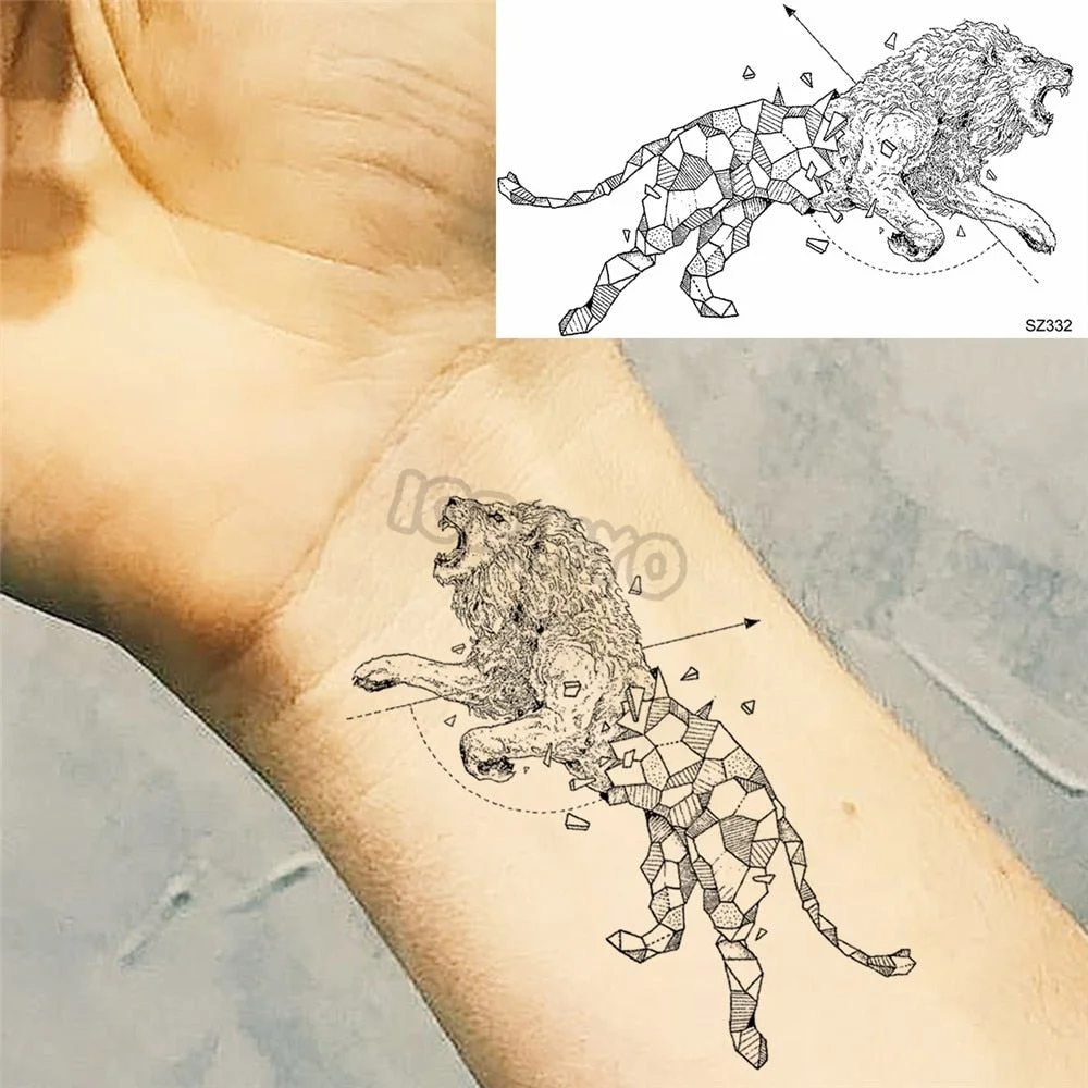 Minimalist Polar Bear Small Temporary Tattoos For Women Men Realistic Dandelion Hummingbird Fake Tattoo Sticker Forearm Tatoos