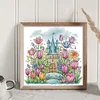 [Limited stock-Cross Stitch]Flower Castle 1-Partial Embroidery 2 Strands 14CT Stamped Cross Stitch-42*40CM