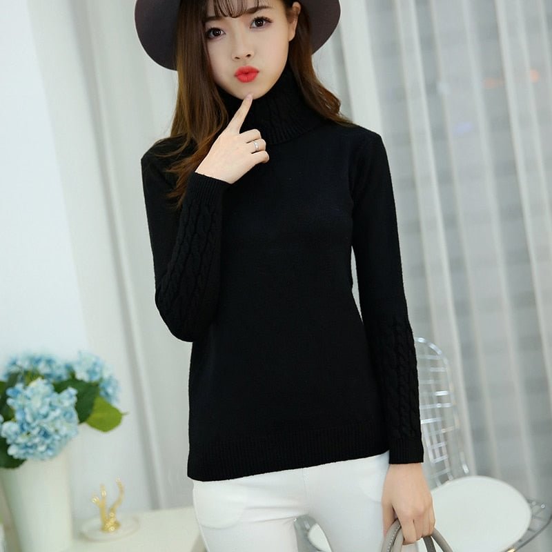 High quality sweater women turtleneck pullover women winter cashmere sweater 2020 Thick warm solid knit sweater