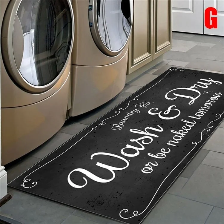 Non-Slip Floor Mat Laundry Room Mat Entrance Doormat Self-Service Laundry Bath Mat Carpet Laundry Room Decor Balcony Rug 112
