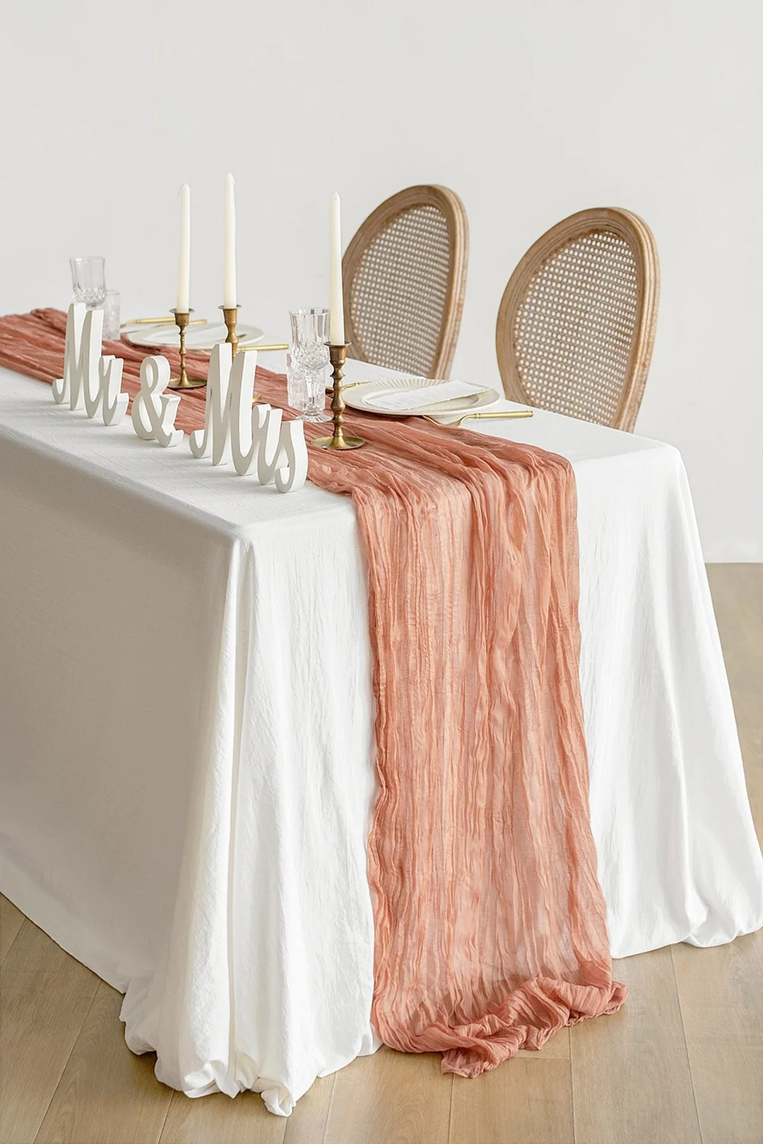 Rustic Gauze Cheesecloth Table Runner 35" w x 10ft/14ft - 15 colors