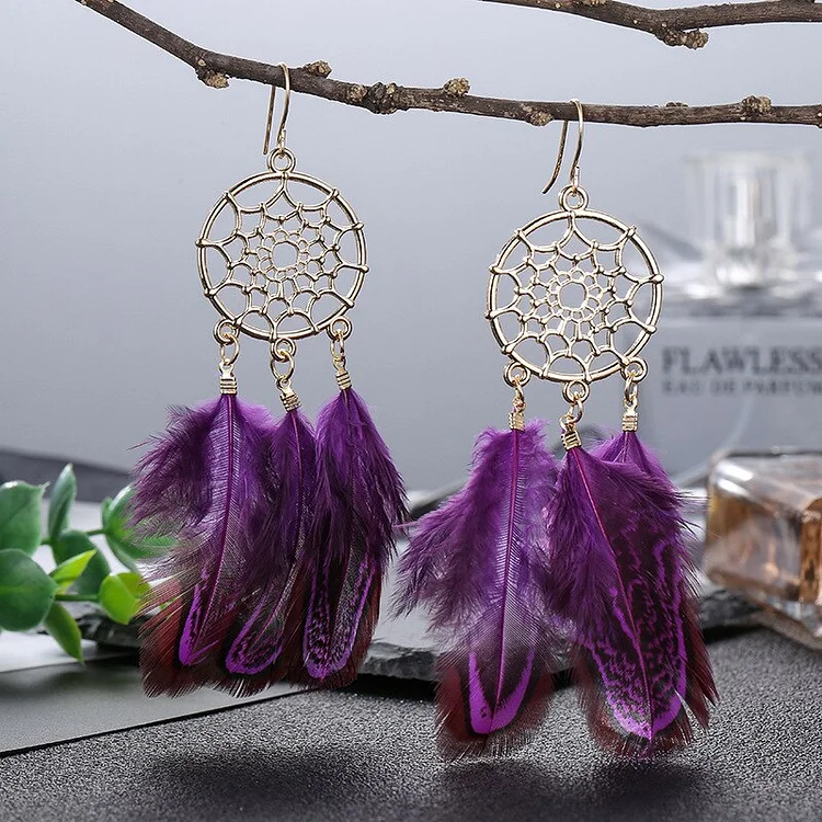 Dream Catcher Feather Earrings at Rs 70/piece | Feather Jewellery in  Aurangabad | ID: 13293284191