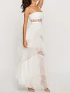 Spaghetti-Neck Empire Split-Joint See-Through A-Line Maxi Dress