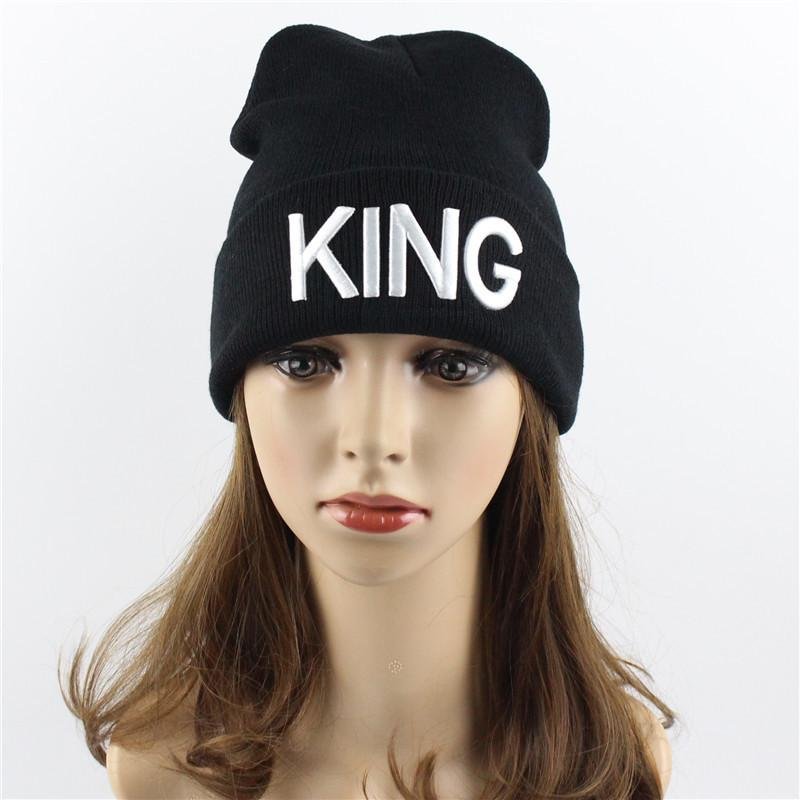 KING QUEEN Embroidery Knit Hat