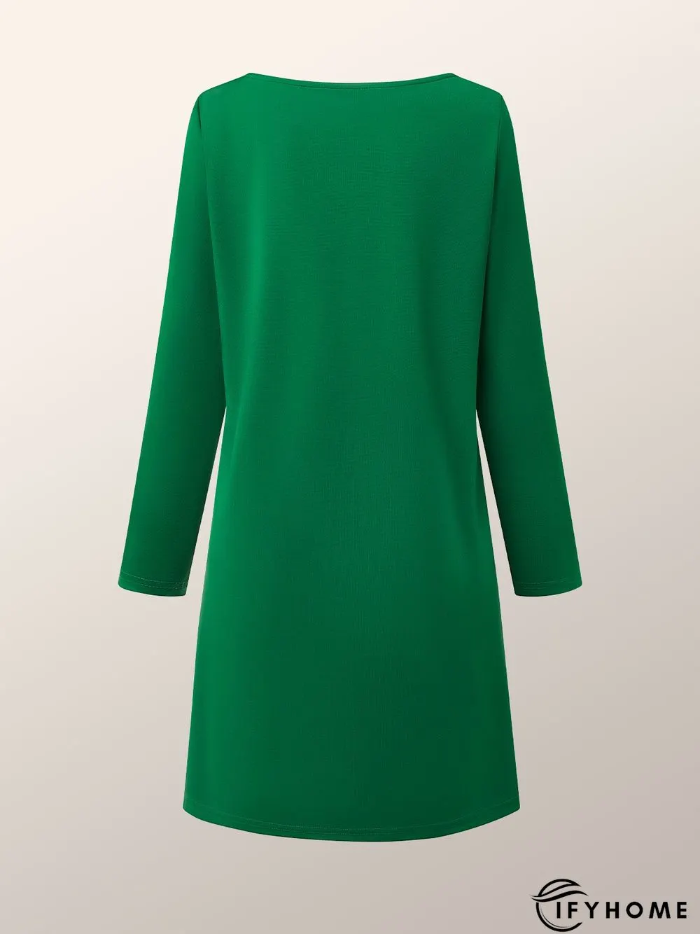 High Elasticity Loose Long sleeve H-Line Elegant Boat Neck Dress | IFYHOME
