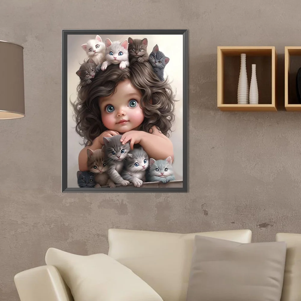 Diamond Painting - Full Round Drill - Sweet Girl(Canvas|30*40cm)