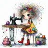 (US Only)Full Embroidery cotton Thread 11CT Printed Girl Cross Stitch Kit Art 40x40cm