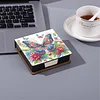 5D Butterfly DIY PU Diamond Painting Notecard Box with 160 Sheets Paper Holder
