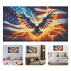 (US Only)5D DIY Full Round Drill Diamond Painting Independence Day Eagle Kit 70x40cm