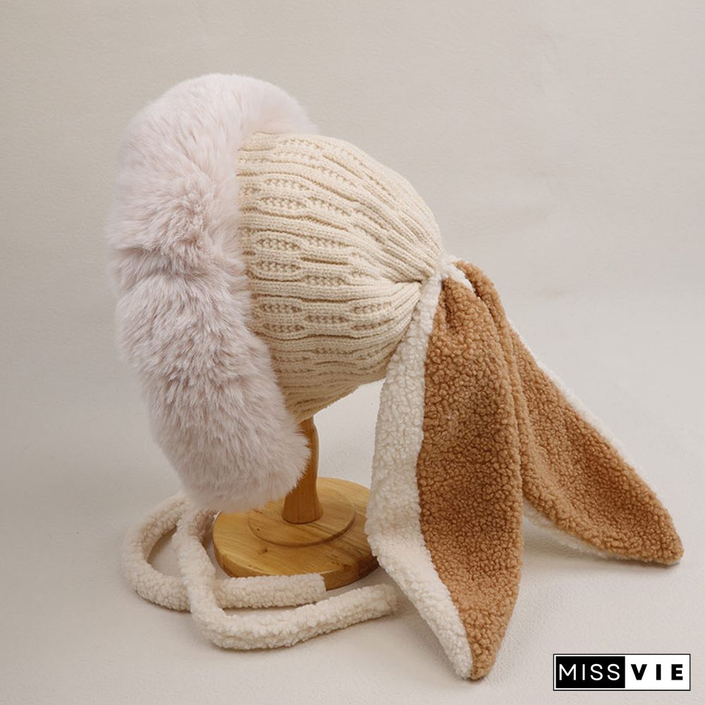 Cartoon Bunny Ears Fleece Hat