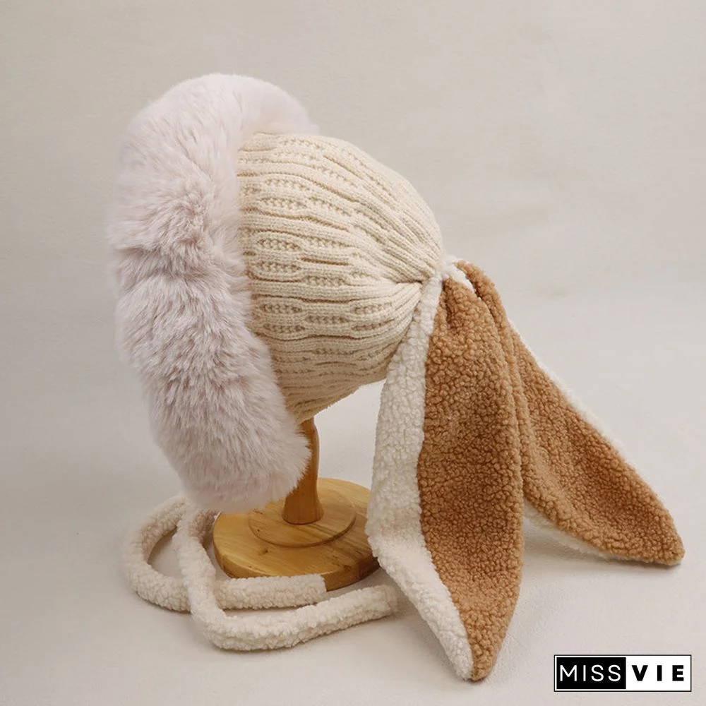 Cartoon Bunny Ears Fleece Hat