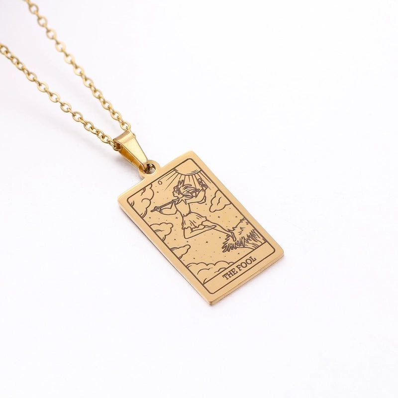 Minimalist Human Tarot 304 Stainless Steel Plating Pendant Necklace