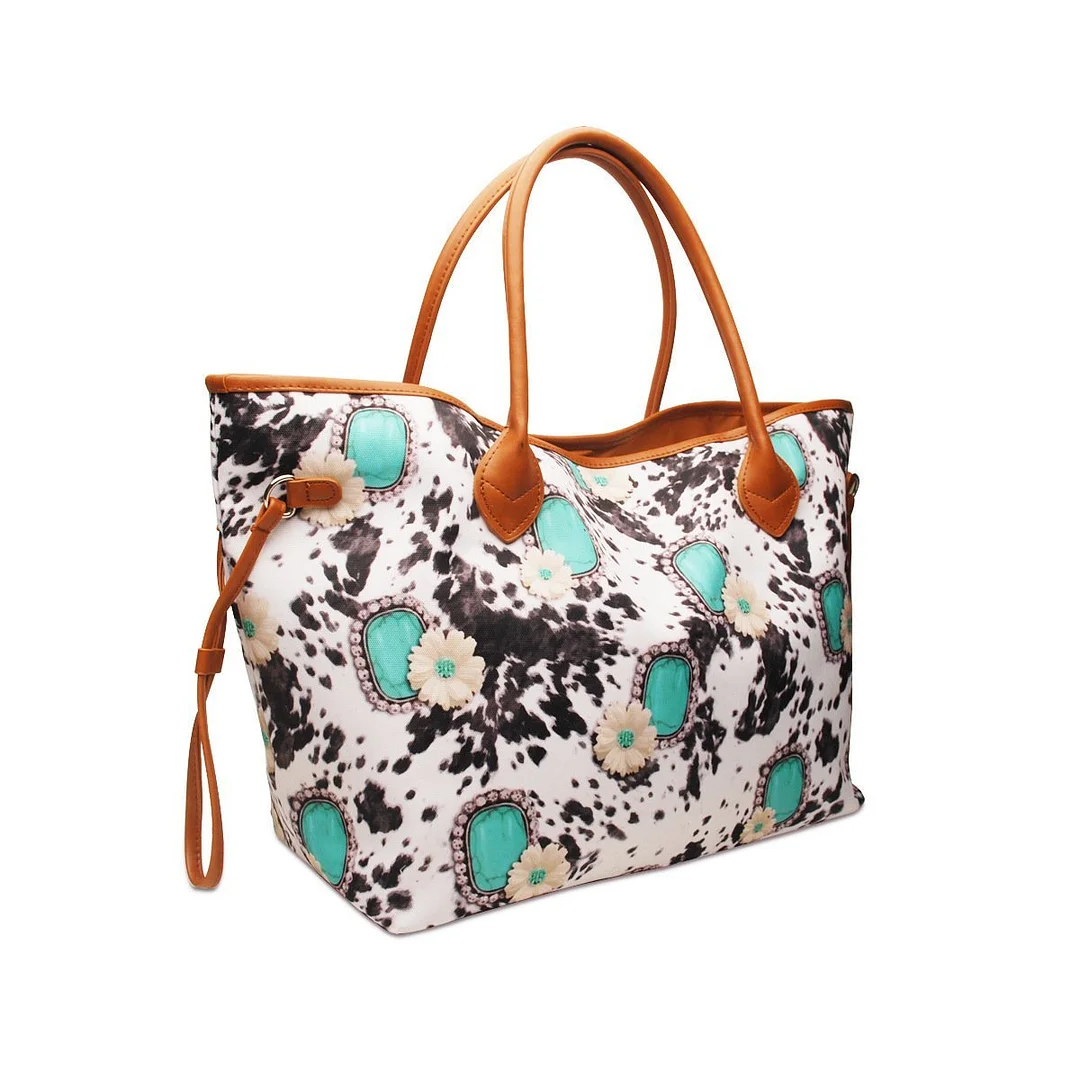 Ladies western ethnic PU two-piece handbag