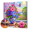 Framed Diamond Painting - Full Round Drill - Flower (25x25cm)