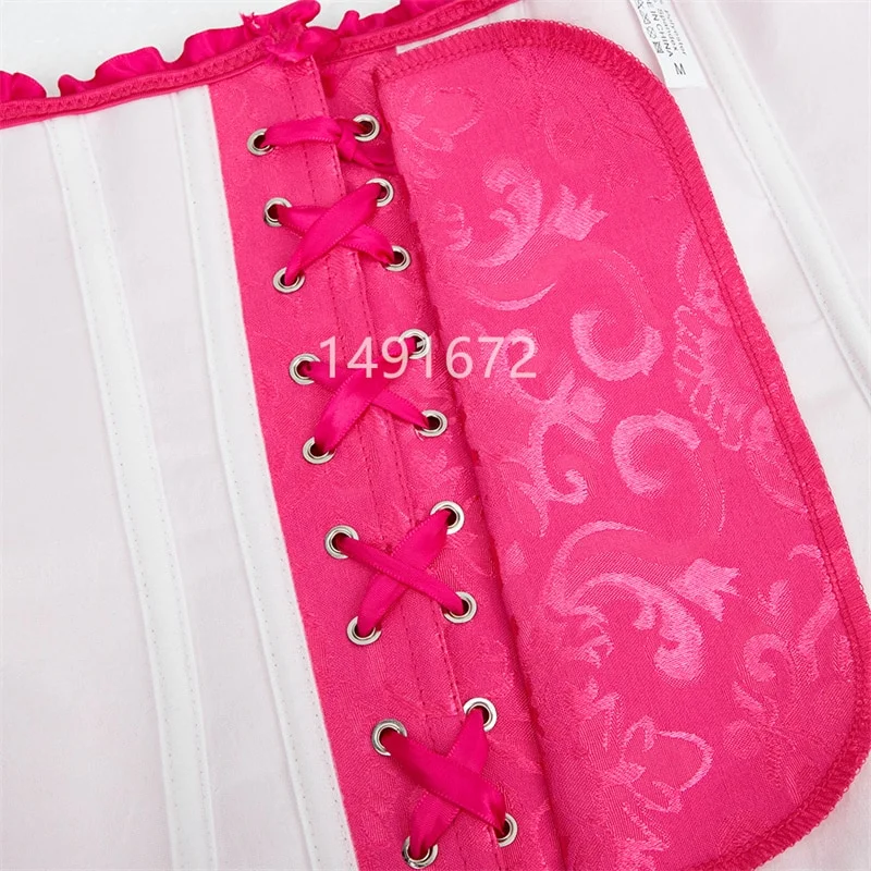 Billionm Sapubonva Corset Top Sexy Women's Plus Size Corsets and Bustiers Overbust Floral Gothic Brocade Corselet Style Fashion Rose Red