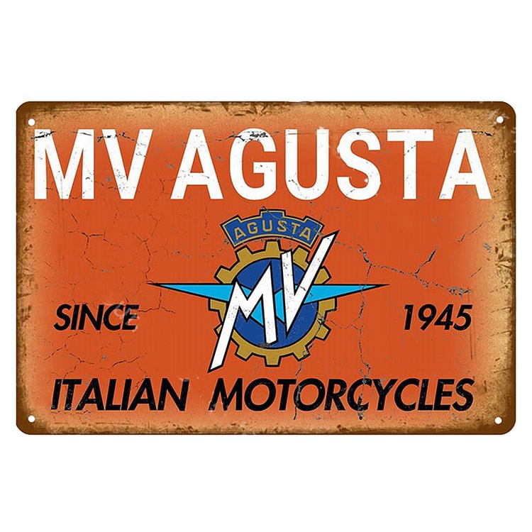Italian Motorcycles MV Agusta - Vintage Tin Signs/Wooden Signs - 7.9x11.8in & 11.8x15.7in