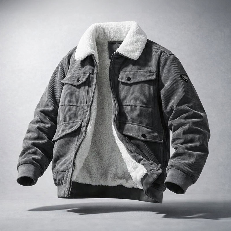 Classic Men&rsquo;s Corduroy Jacket with Button Closure