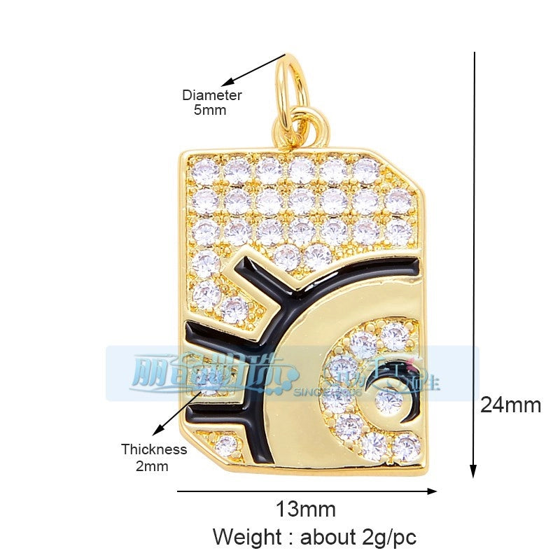 1 Piece 15 * 21mm 18 * 23mm 9*16mm Copper Zircon Sun Star Lightning Pendant Jewelry Accessories