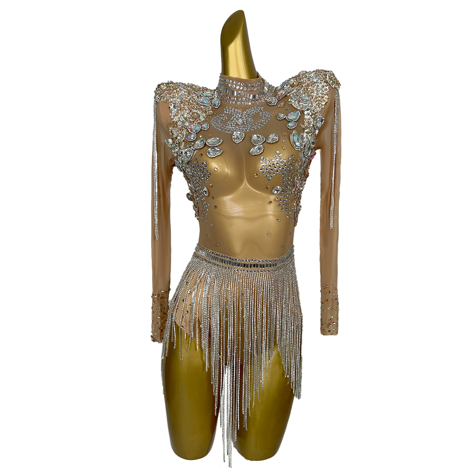 GOOSHOE Black Diamond Rompers Crystal Bodysuits Jazz Dance Show Costumes Bodycon Jumpsuits Bolihuanghou