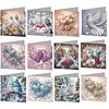 12pcs Holiday Pattern DIY Diamond Painting Greeting Card Set with Envelope Diamond Painting Daily Wishing Cards for Birthdays Thanksgiving & Special Occasion