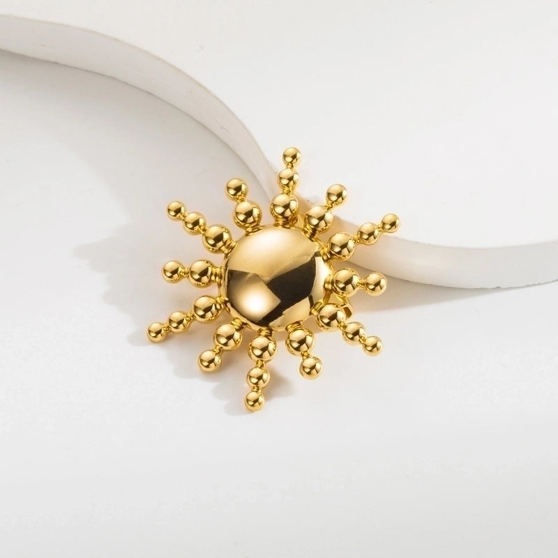 Vintage Style Animal Feather Flower 304 Stainless Steel Polishing Plating Unisex Brooches 1 Piece