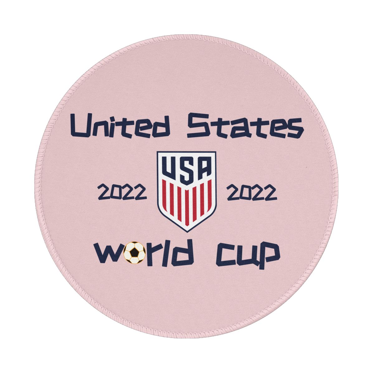 United States 2022 World Cup Team Logo Round Non-Slip Thick Rubber Modern Gaming Mousepad