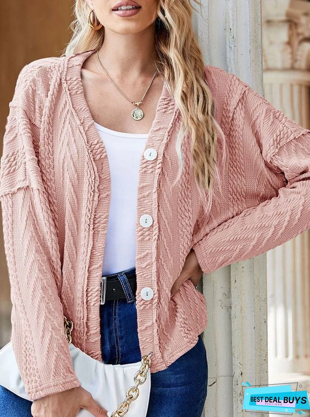 Loose Casual Jacquard Sweater Cardigan