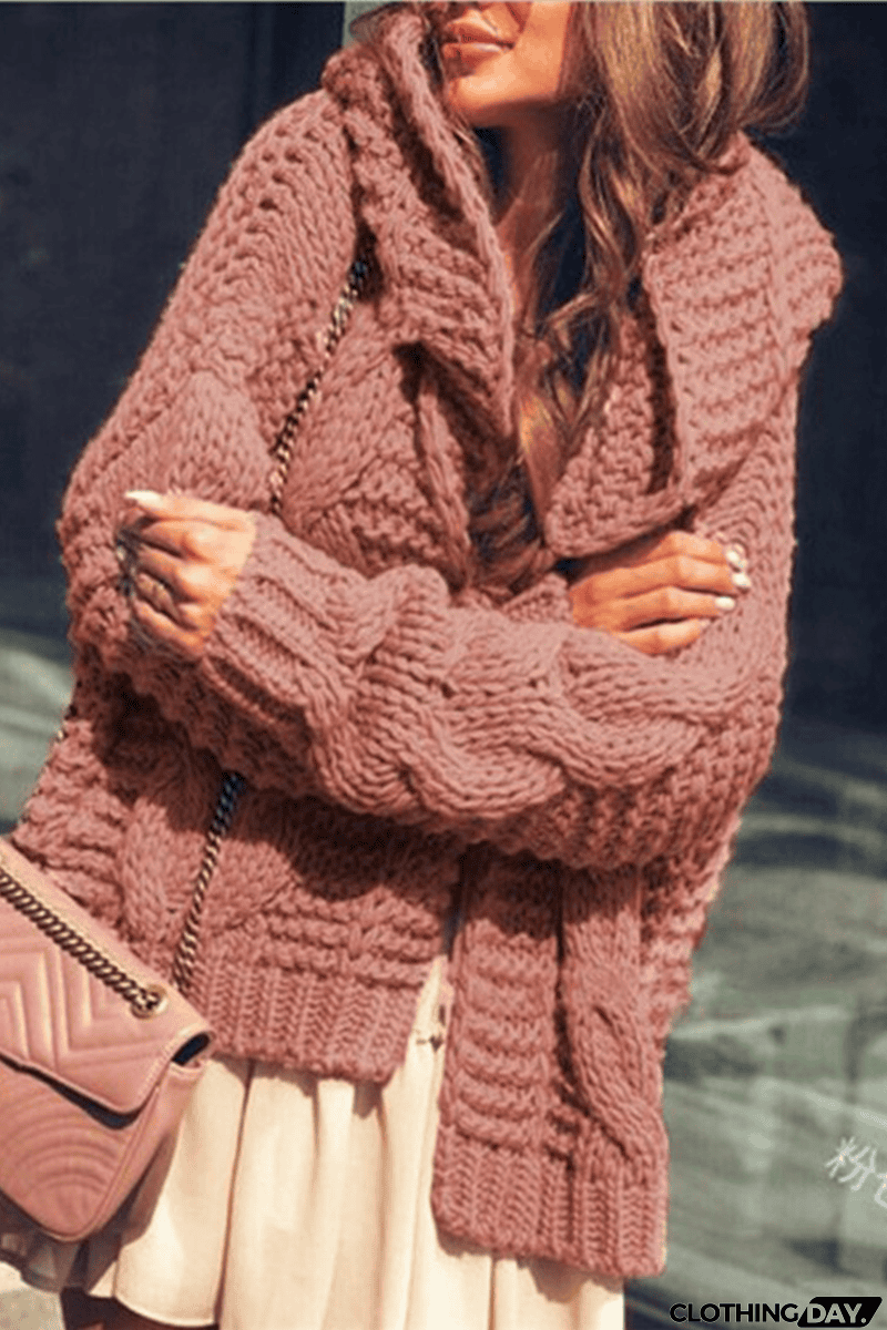 Casual Solid Split Joint Hooded Collar Tops