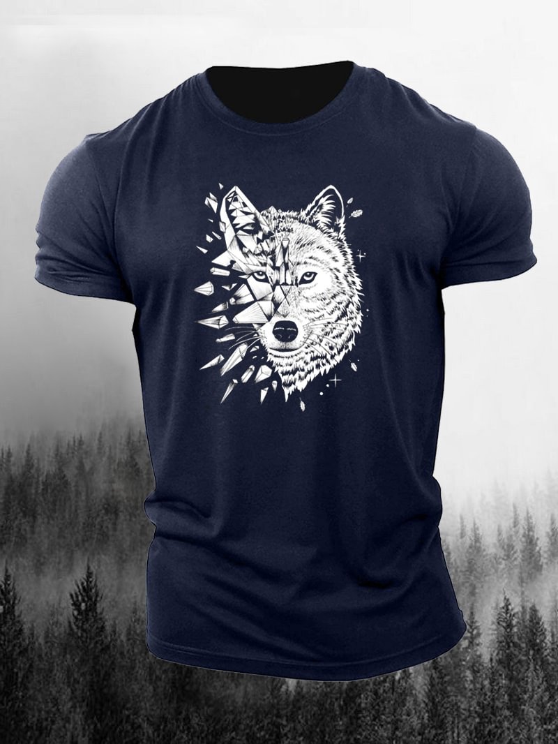 Wolf Printed Men's Comfy T-Shirt in  mildstyles