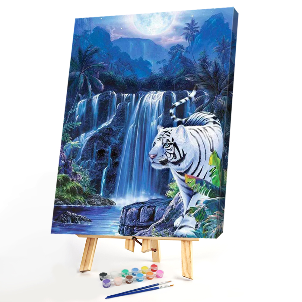 

40x50cm - Paint By Numbers Tiger Waterfall, 501 Original