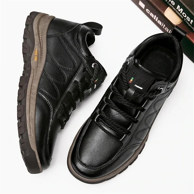 Pedaticvc Shose Men's Casual Hand Stitching Leather Arch Support Shoes