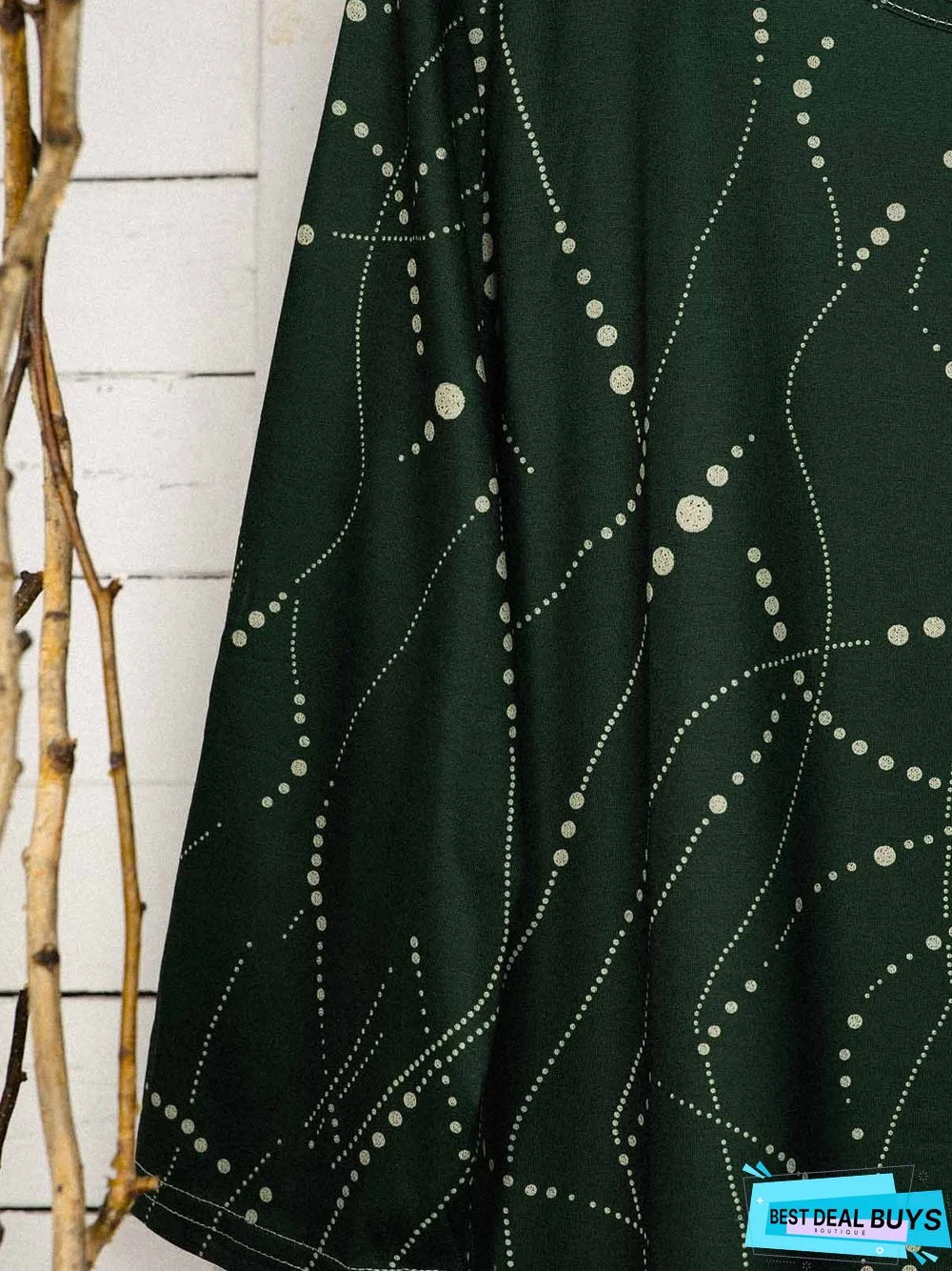 Cotton-Blend Half Sleeve Tunic Top