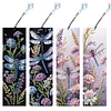4Pcs Special Shape Flowers Dragonfly 5D DIY Diamond Painting Bookmark for Adults