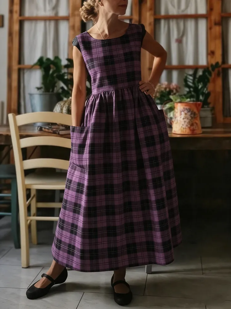 Plaid Print Apron