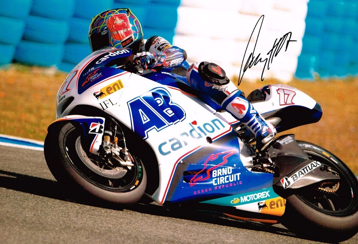 Karel Abraham IN PERSON SIGNED Autograph 12x8 Photo Poster painting MotoGP Cardion AFTAL COA