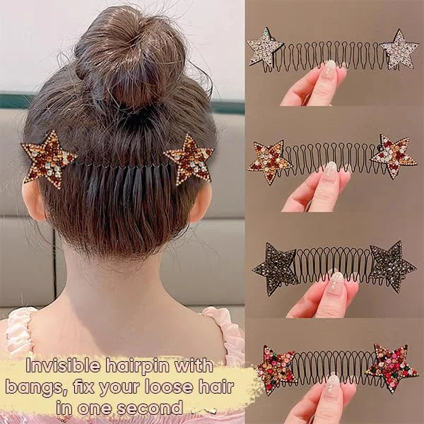 Star Rhinestone Broken Hair Comb