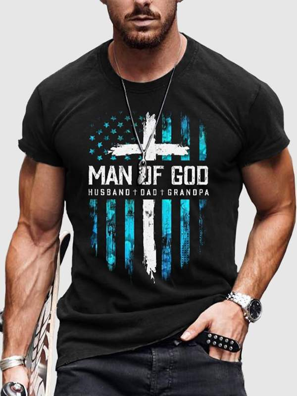 Man Of God Flag Short Sleeve T-Shirt
