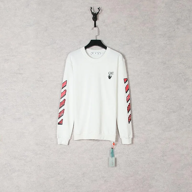 Off White Fall/Winter Off Gradient Arrow Pattern Crew Neck Pullover Sweatshirt