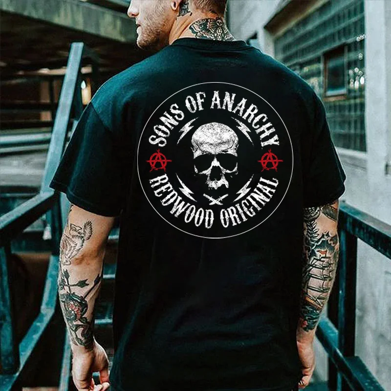 SONS OF ANARCHY REDWOOD ORIGINAL Skull Print Men's T-shirt
