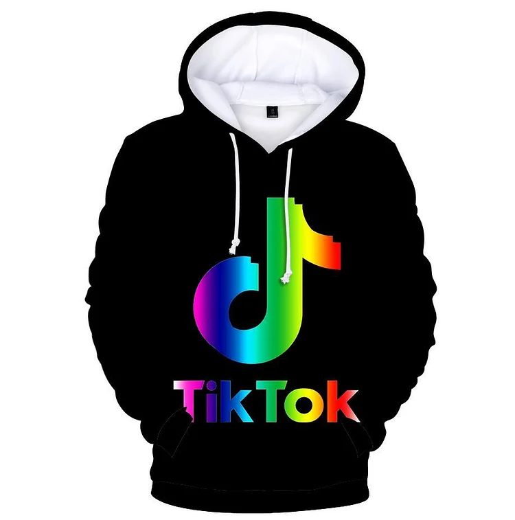Rainbow 3D Tik Tok Print Hoodie Unisex Long Sleeve Hooded Sweatshirt-Mayoulove