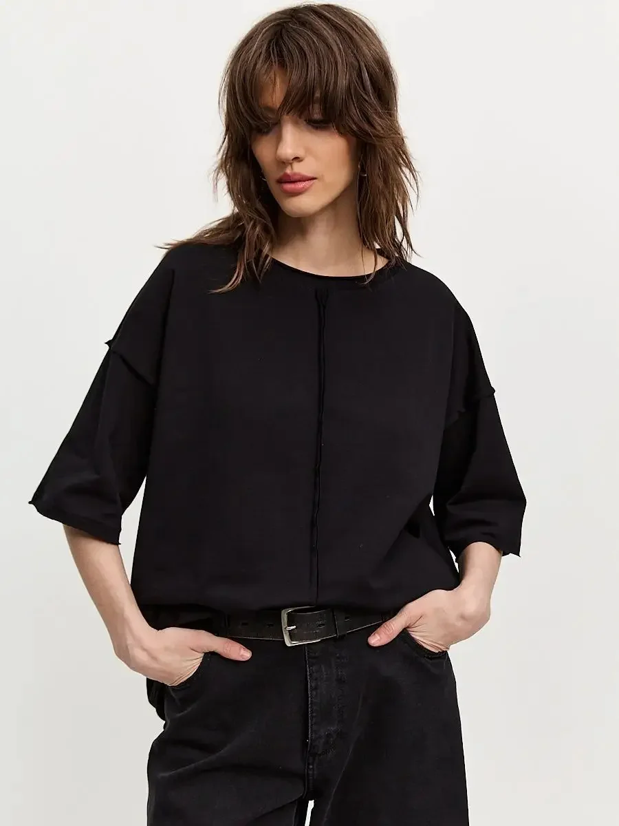 Athvotar Athvotar Spring And Summer New Loose Cotton T-Shirt Women Hot Sold Worn Short Sleeves On The New Splicing Top