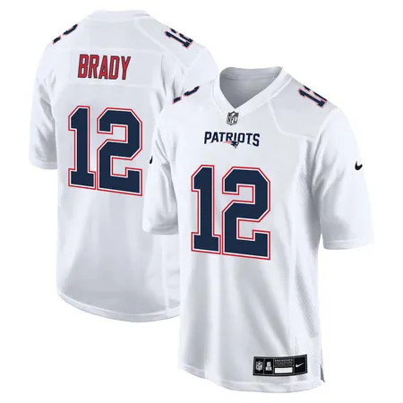 Youth New England Patriots #12 Tom Brady Tundra White Fashion Game Jersey
