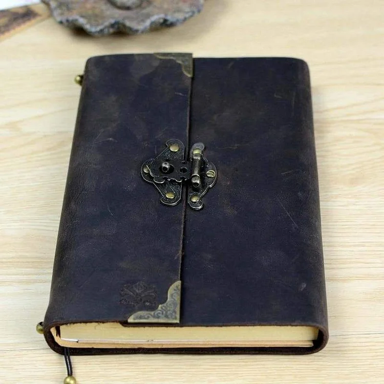 Dark Academia Dark Academic Leather Journal Handmade Buffalo Leather-Bound Travel Diary SP16585