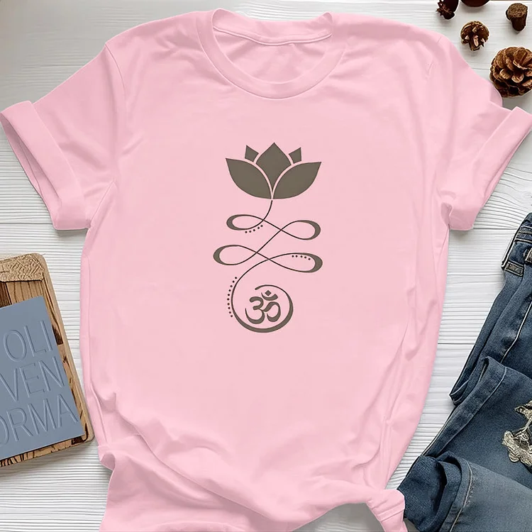 Olivenorma Yoga Lotus Flower Om Symbol T-Shirt