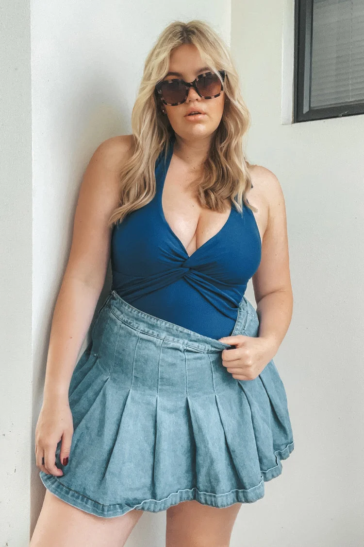 Portofino Escape Twist Front Halter Plus Size One Piece Swimsuit
