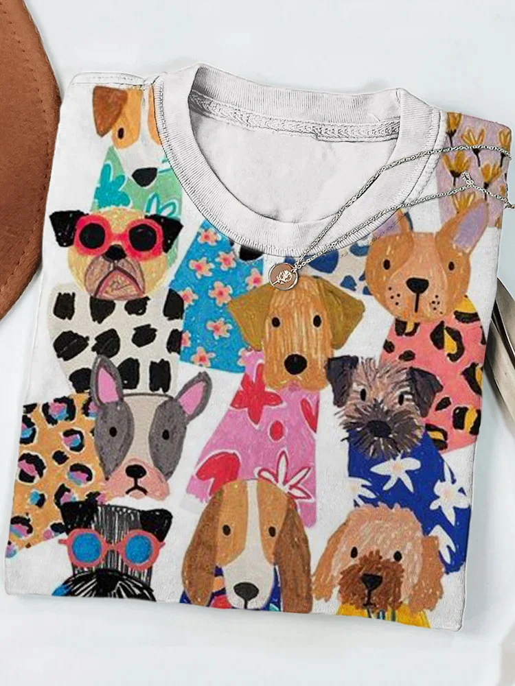 Pet Dog Fun Animal Print T-Shirt