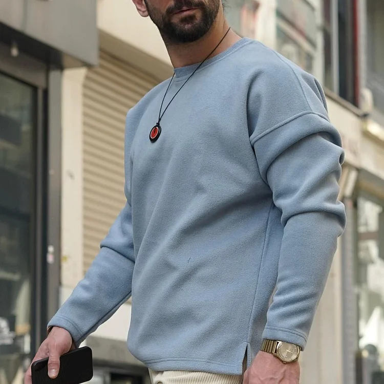 Casual Men's Daily Comfort Basic Solid Color Long Sleeve T-Shirt Sweatshirt